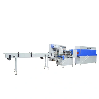 Горизонтальная упаковочная машина DXDZ-590B/180 (3 servo, ПОФ, лент - 200 mm, bag L 150-1000 mm, bag W 30-180 mm, H 30-105 mm)